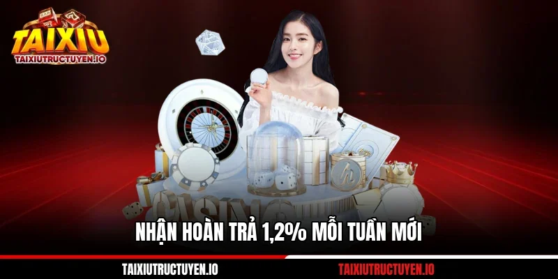 Nhận hoàn trả 1,2% mỗi tuần ngay